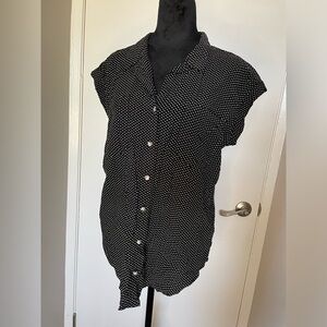 Jachs Girlfriend New York button up short sleeve blouse Size L